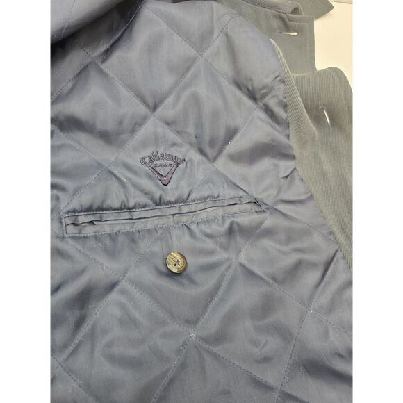 Mens Callaway Golf Collection Jacket XL Navy‎ Spun Twill Lined Button Up Coat - Picture 11 of 11